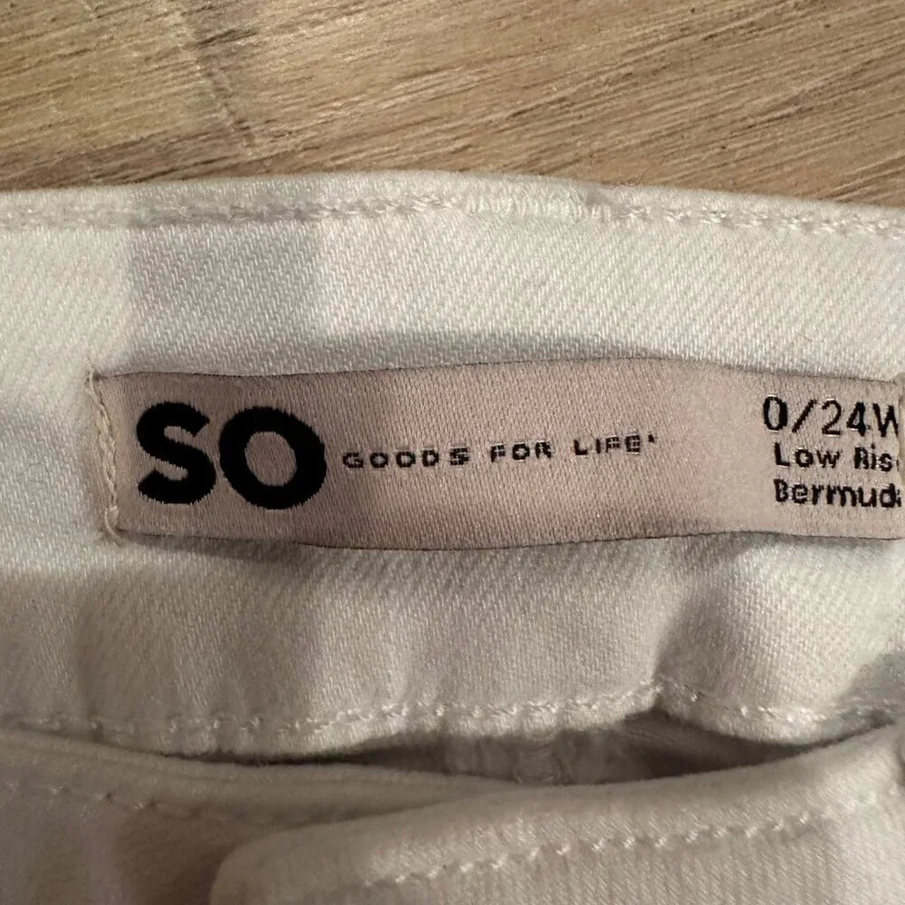 SO LOW RISE BERMUDA SHORTS WHITE NEW 0/24 - Picture 6 of 7
